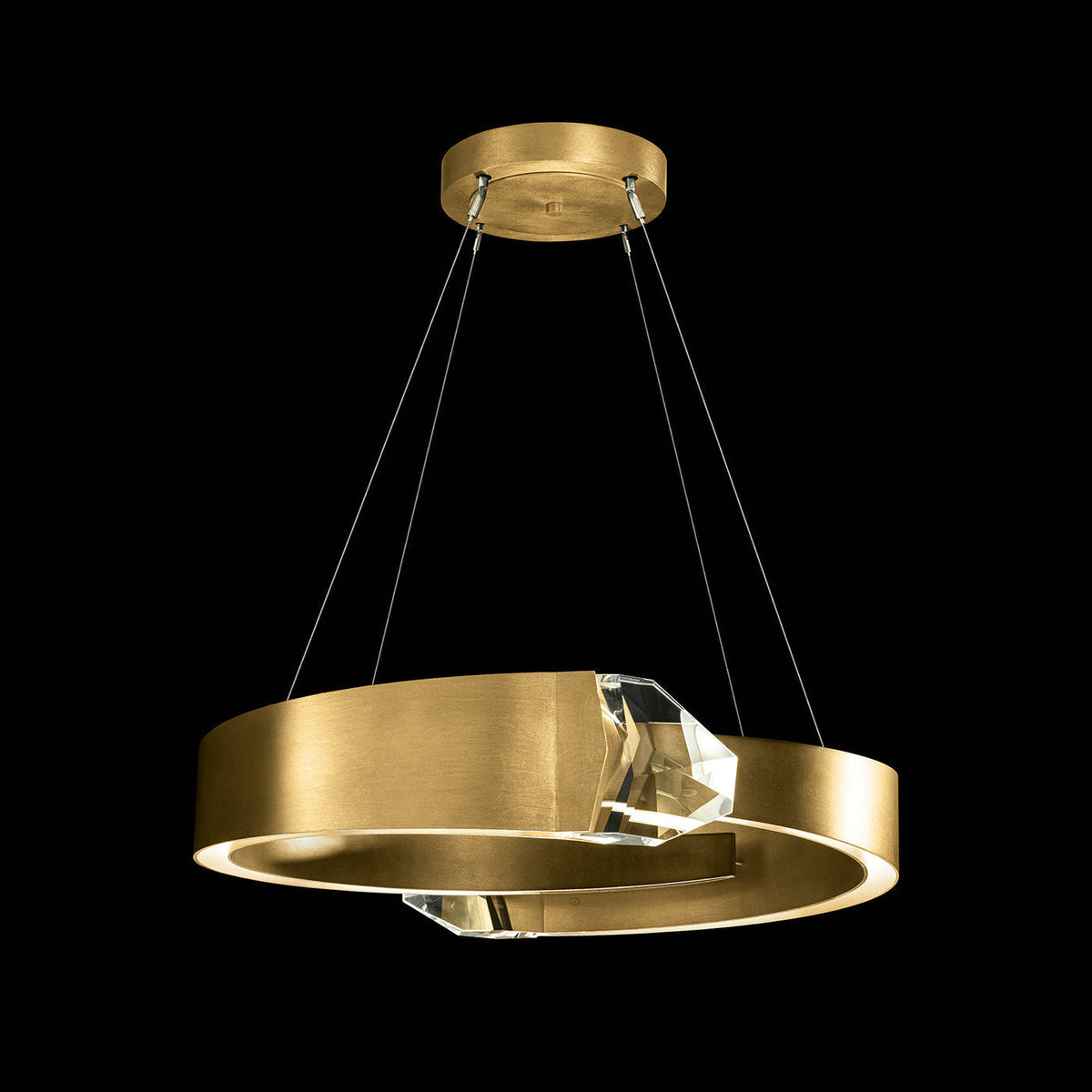 32-Inch Dual Crystal LED Pendant Light
