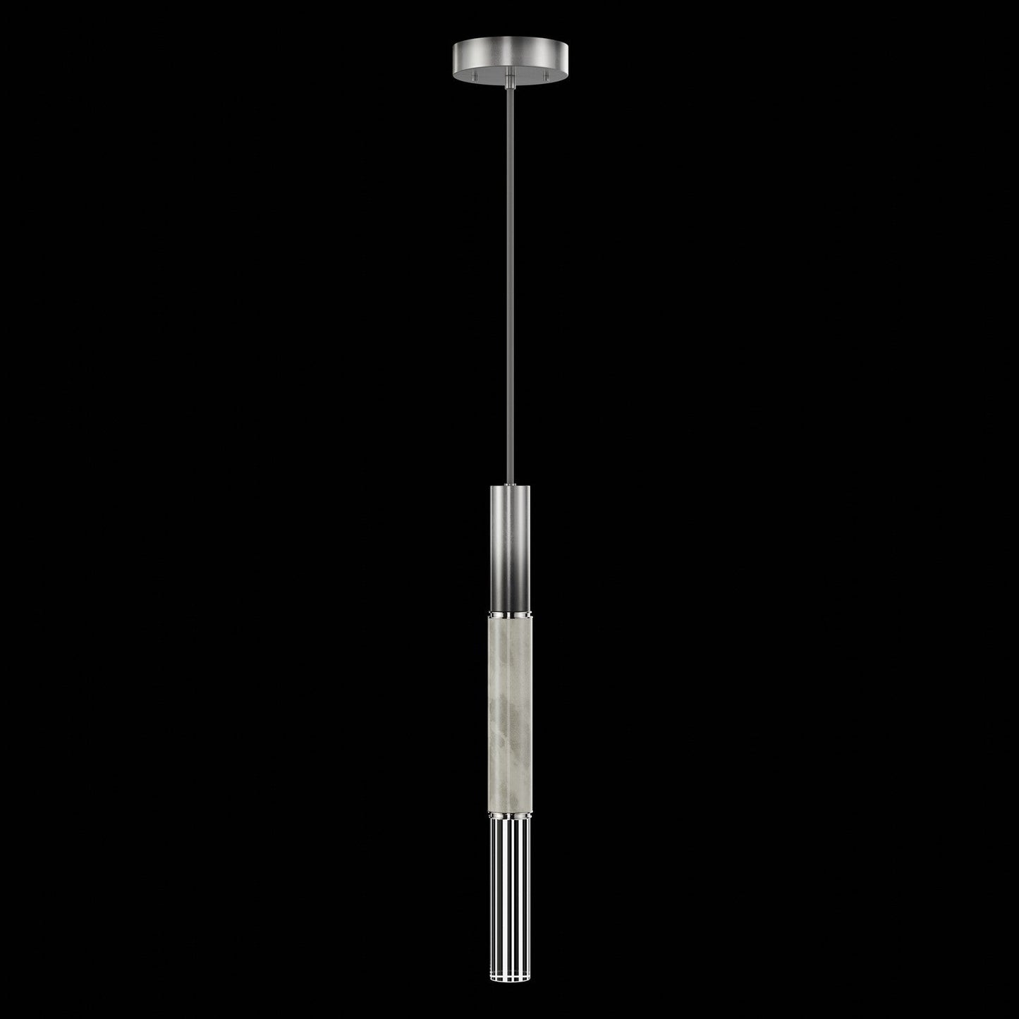 6.5-Inch Parchment Glass LED Pendant Light / Ombre Silver / Nickel / Smoke