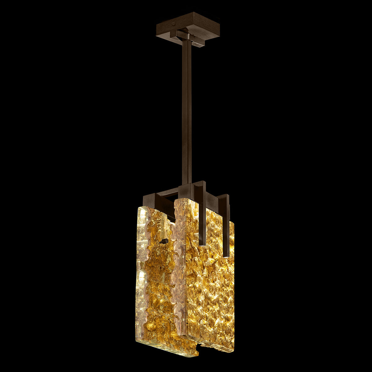15-Inch Rectangular Crystal LED Pendant Light