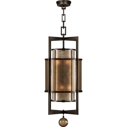18-Inch Mica and Glass Round Pendant Light