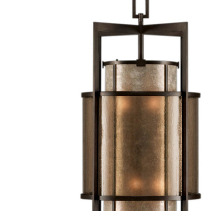 18-Inch Mica and Glass Round Pendant Light