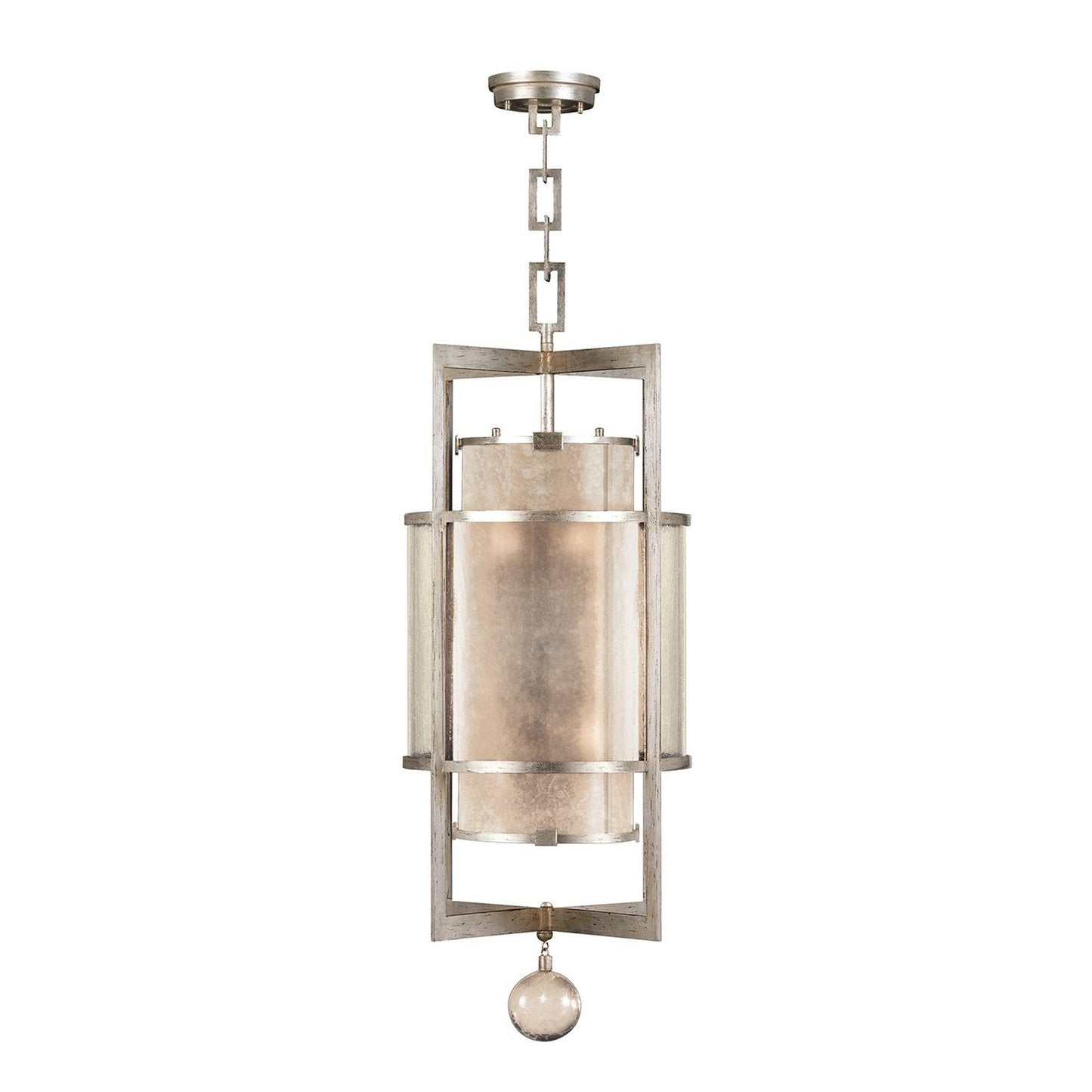 18-Inch Mica and Glass Round Pendant Light