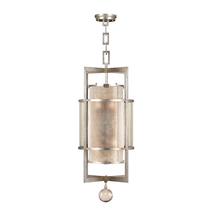 18-Inch Mica and Glass Round Pendant Light