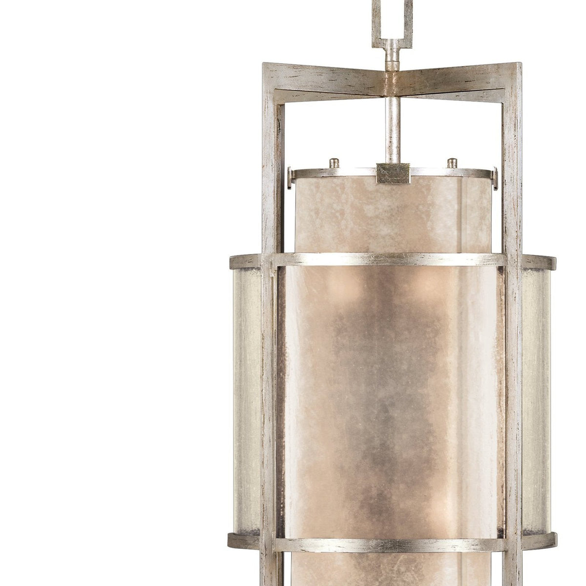 18-Inch Mica and Glass Round Pendant Light