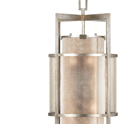 18-Inch Mica and Glass Round Pendant Light