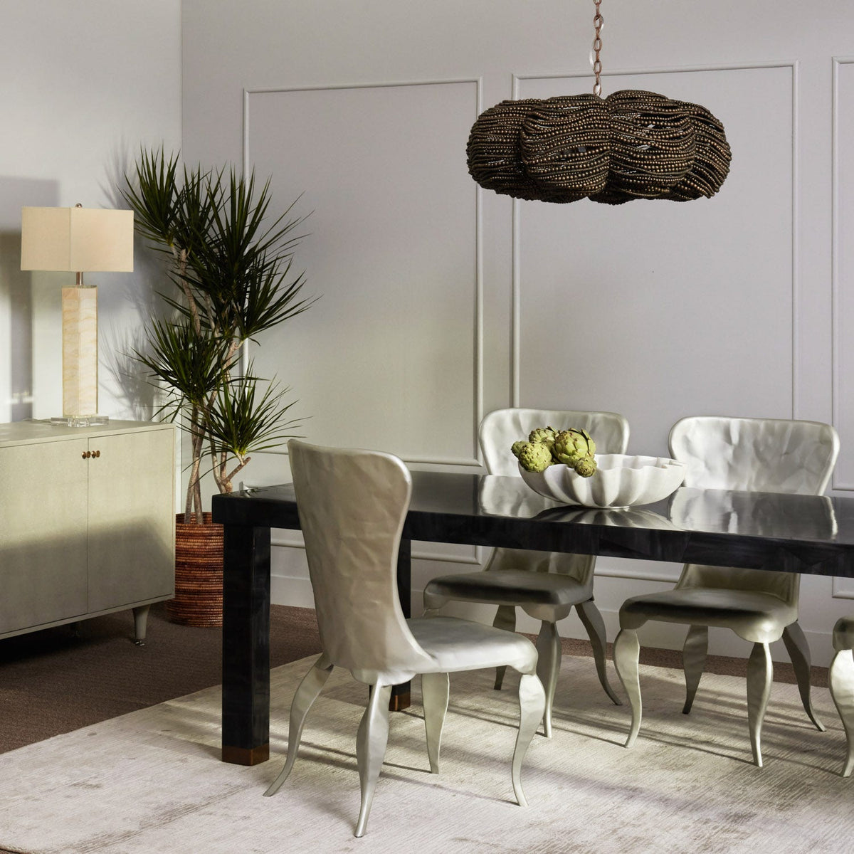 32-Inch Bronze or White Chandelier