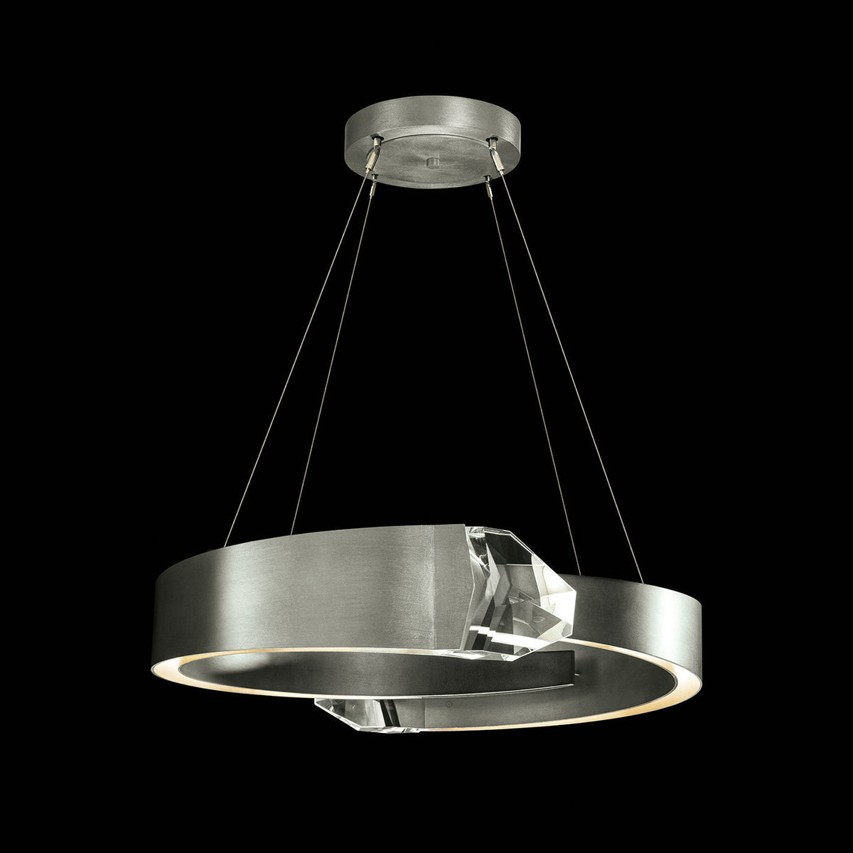 32-Inch Dual Crystal LED Pendant Light