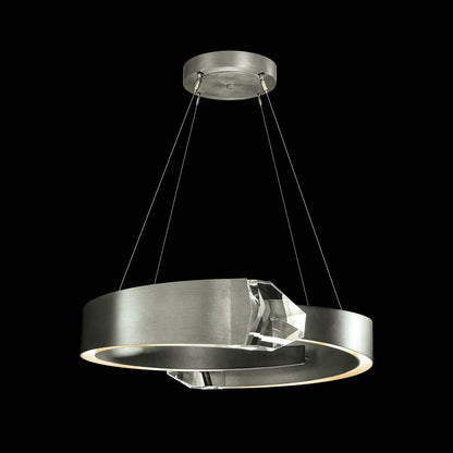 32-Inch Dual Crystal LED Pendant Light