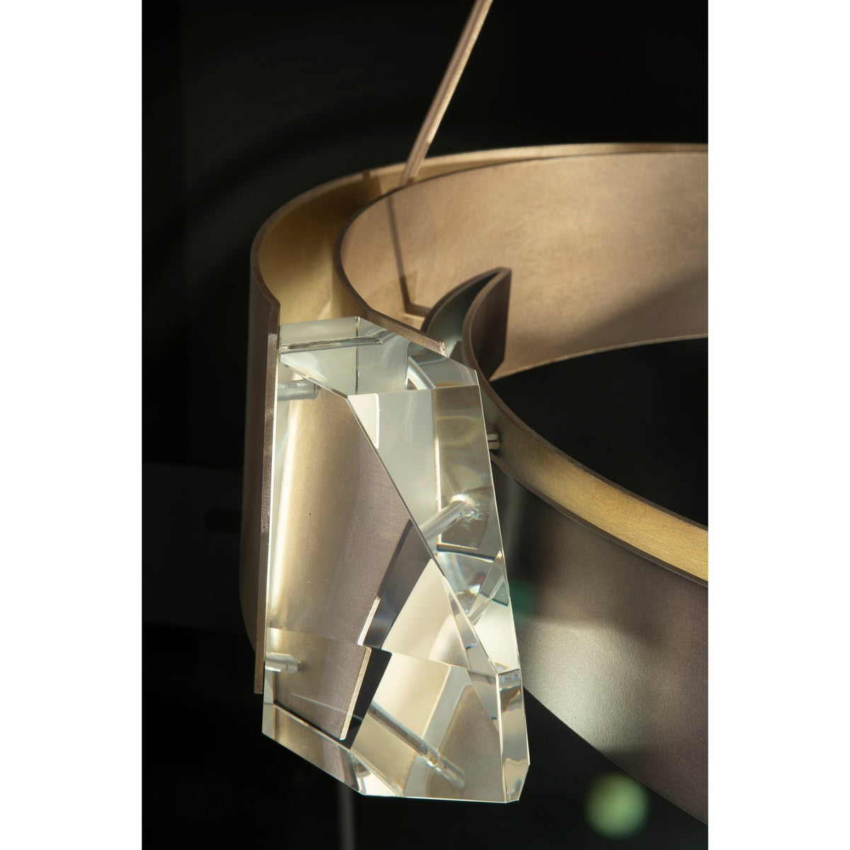 32-Inch Dual Crystal LED Pendant Light