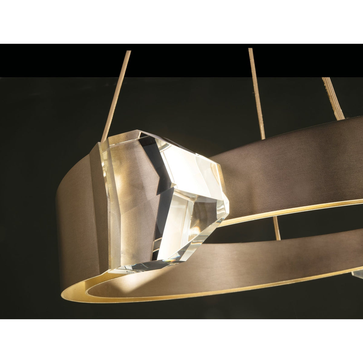 32-Inch Dual Crystal LED Pendant Light