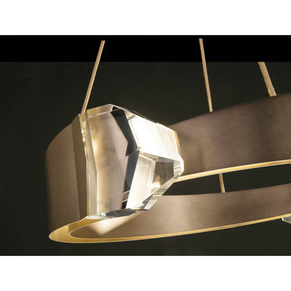 32-Inch Dual Crystal LED Pendant Light