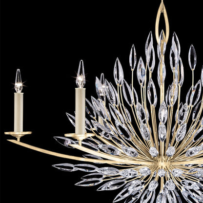 48-Inch Crystal Lily Bud Chandelier / Silver