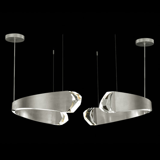 49-Inch Twin C-Shaped Crystal Pendant Light