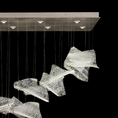 54-Inch Glass Pages Rectangular Pendant Light
