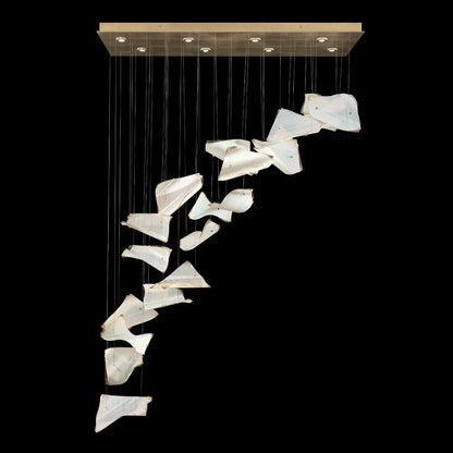 54-Inch Glass Pages Rectangular Pendant Light