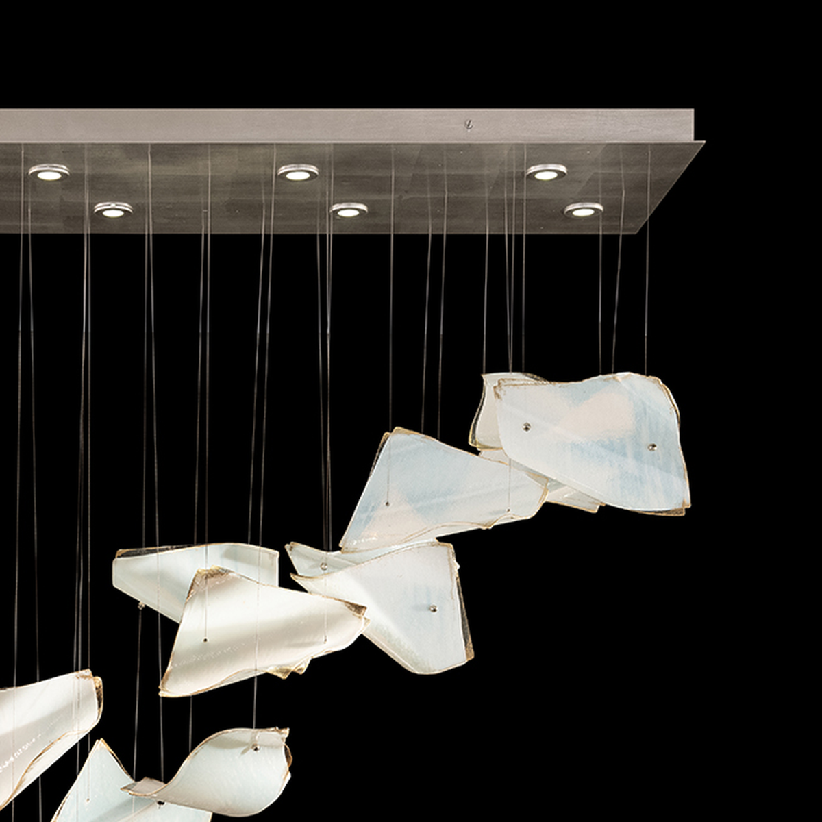 54-Inch Glass Pages Rectangular Pendant Light