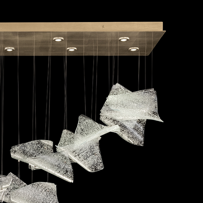54-Inch Glass Pages Rectangular Pendant Light