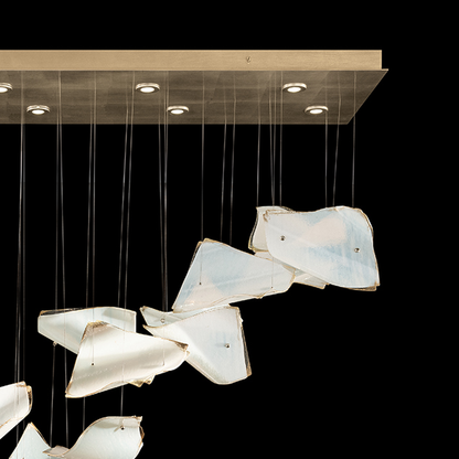 54-Inch Glass Pages Rectangular Pendant Light
