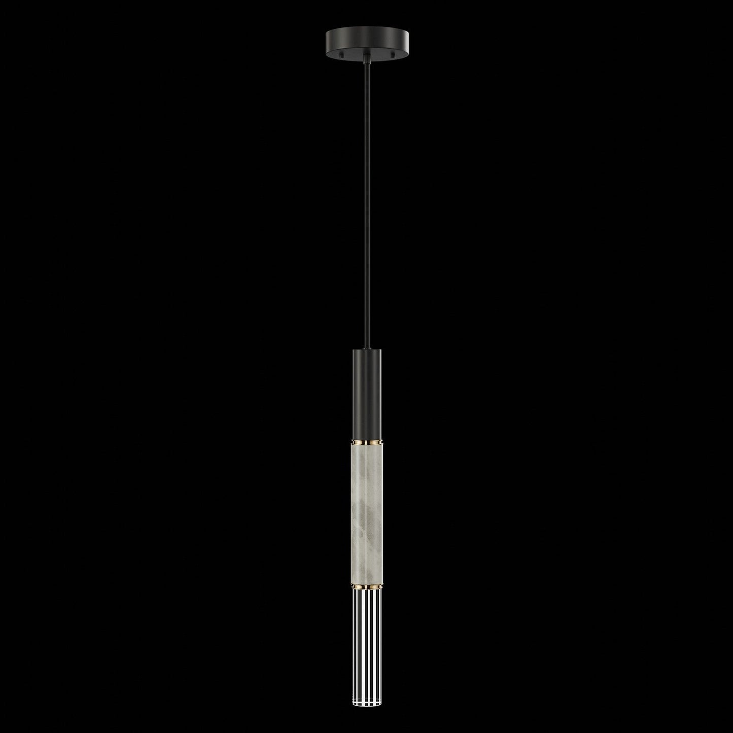 6.5-Inch Parchment Glass LED Pendant Light / Black / Brass / Smoke