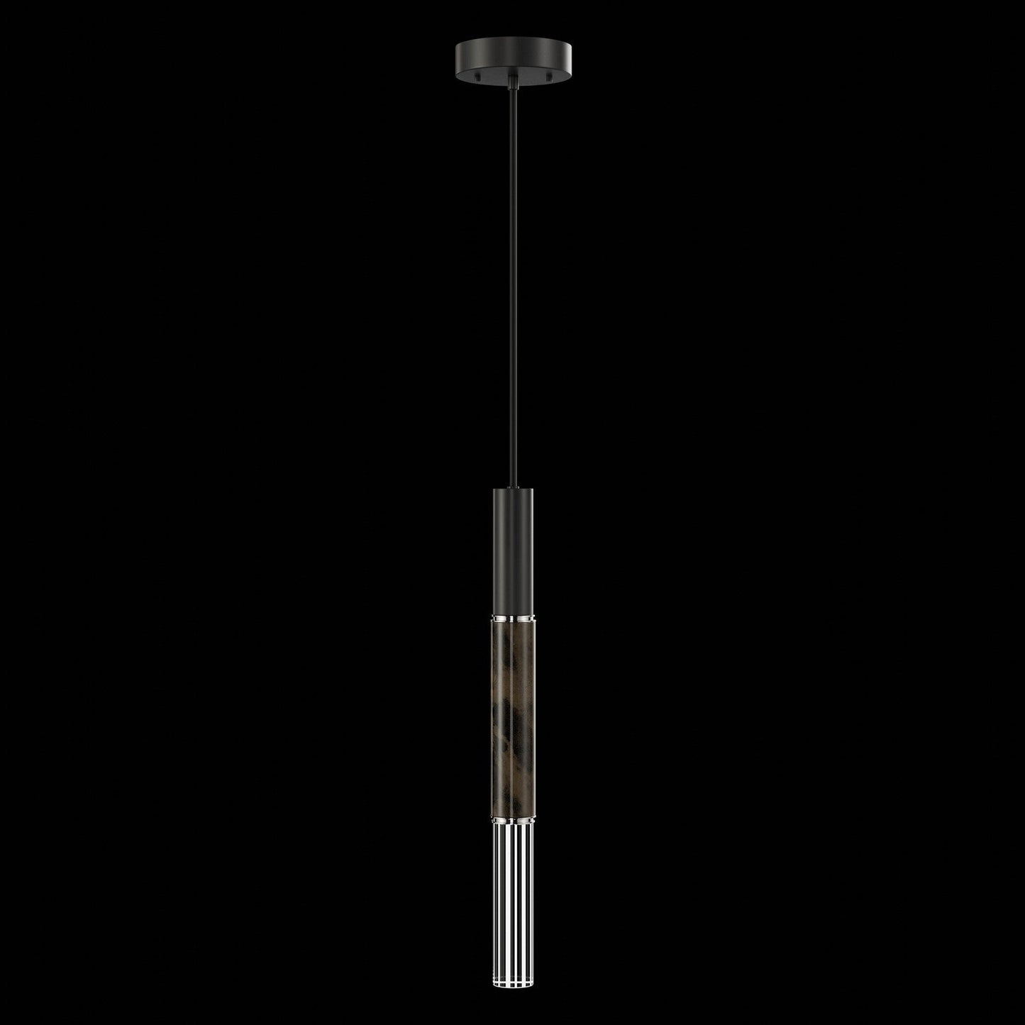 6.5-Inch Parchment Glass LED Pendant Light / Black / Nickel / Charcoal