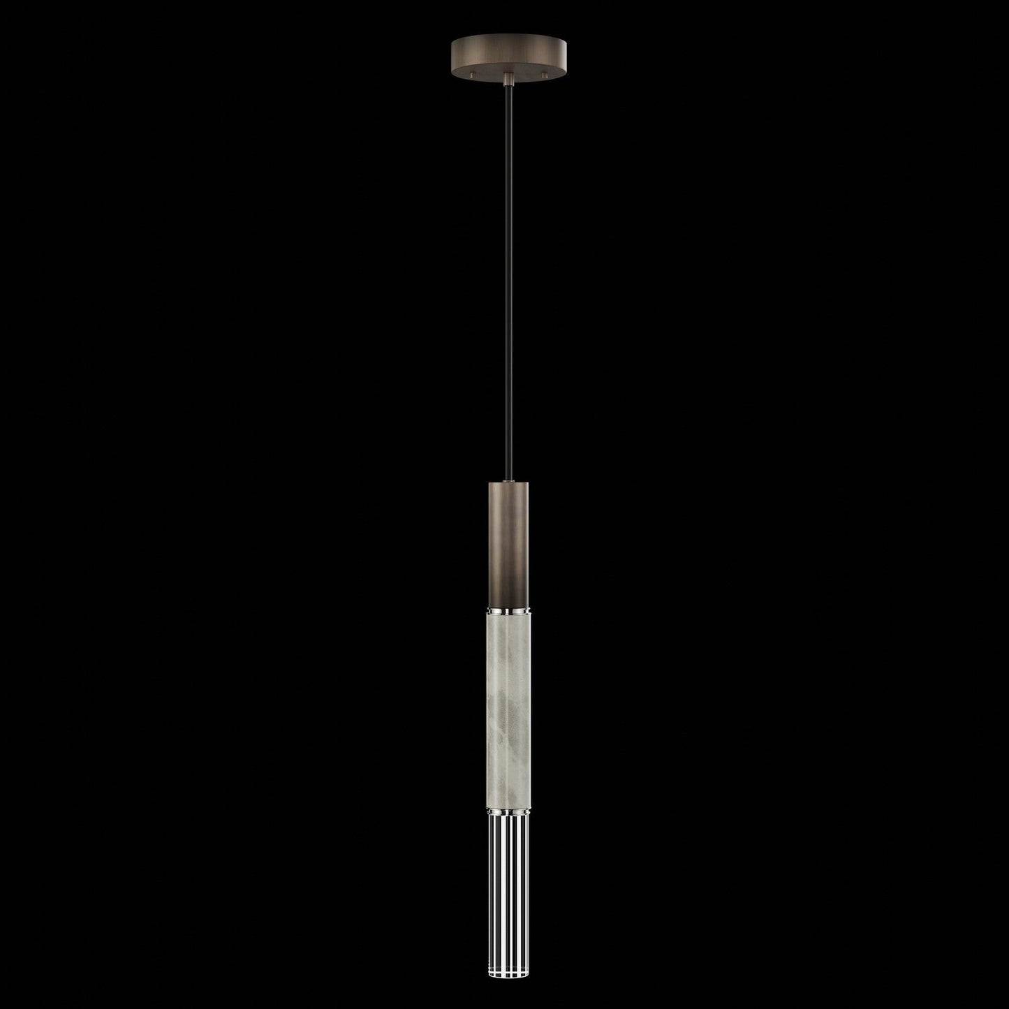 6.5-Inch Parchment Glass LED Pendant Light / Bronze / Nickel / Smoke