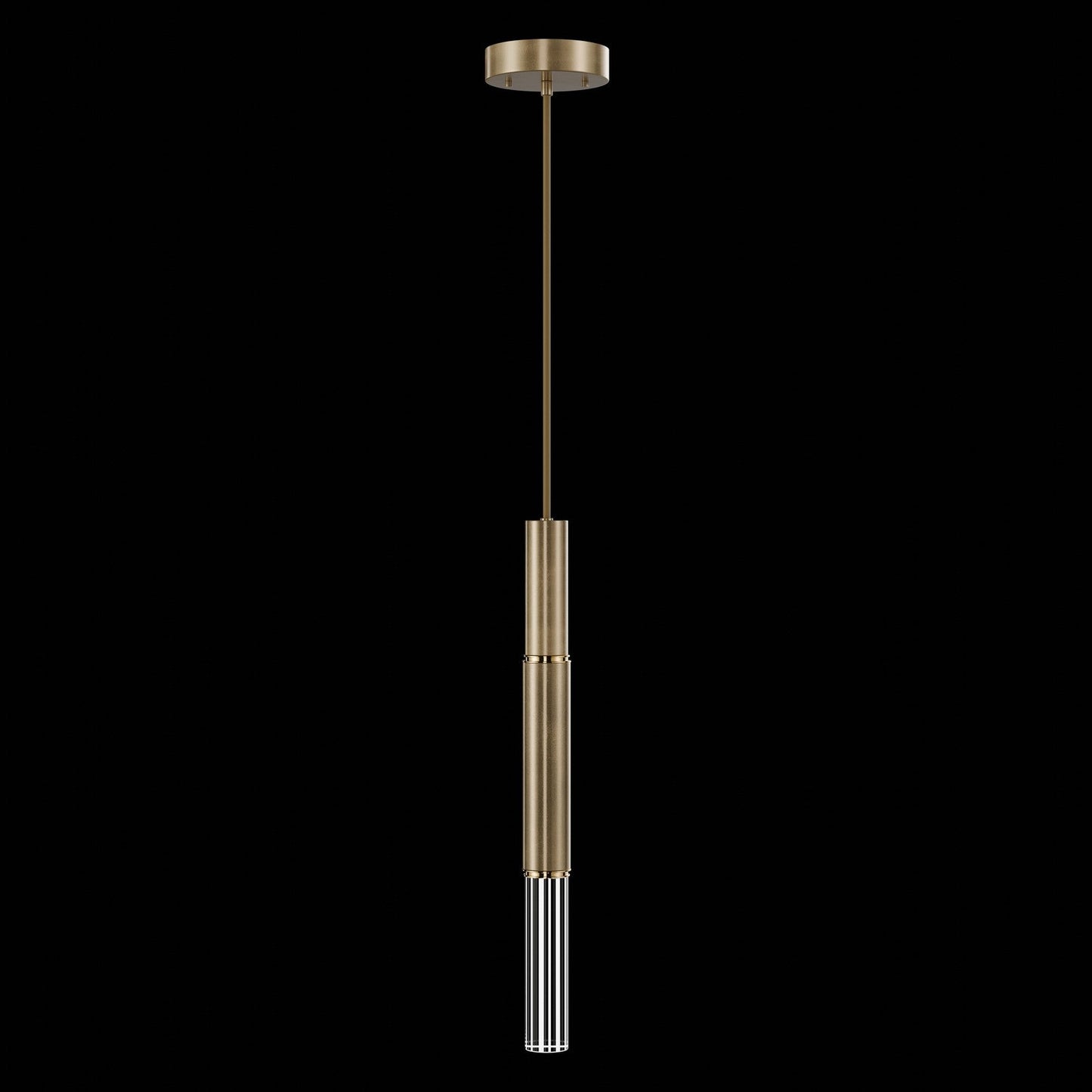 6.5-Inch Parchment Glass LED Pendant Light / Gold Leaf / Brass / No Skin