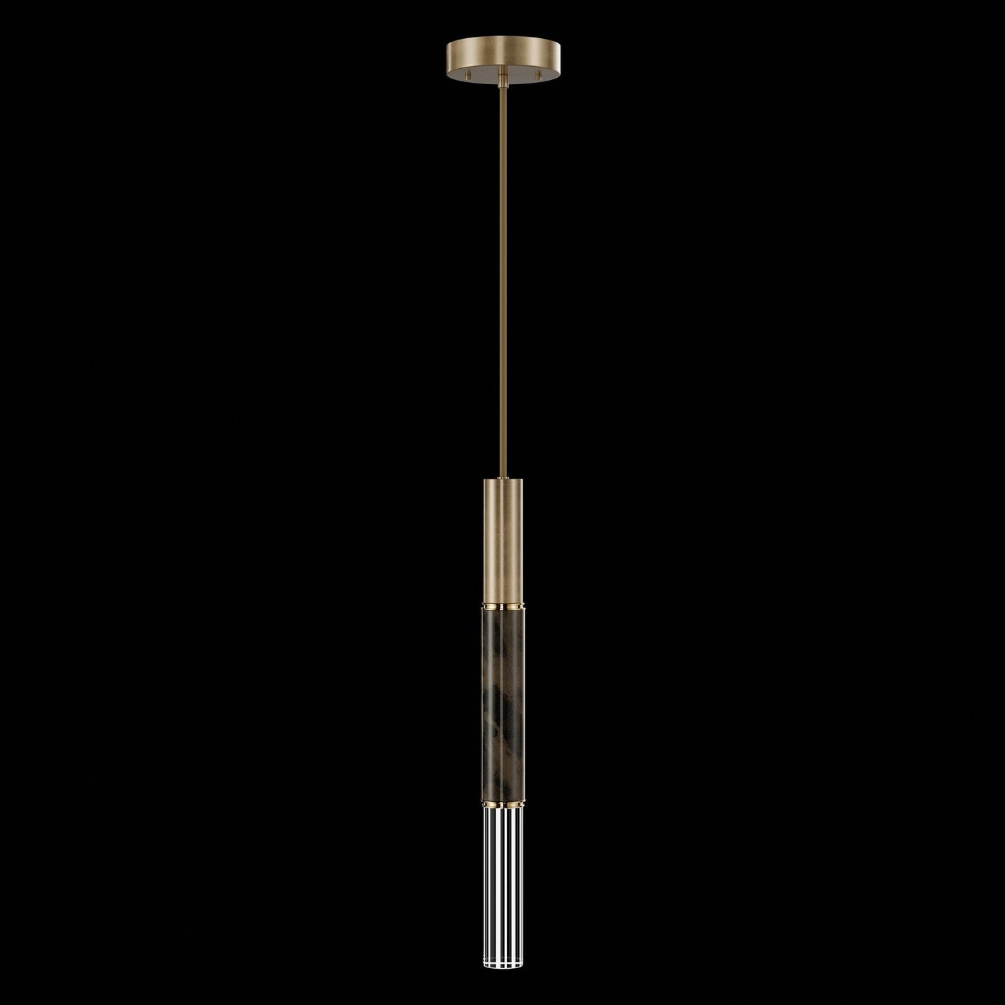 6.5-Inch Parchment Glass LED Pendant Light / Gold Leaf / Brass / Charcoal