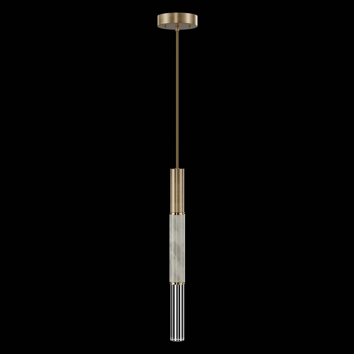6.5-Inch Parchment Glass LED Pendant Light / Gold Leaf / Brass / Smoke