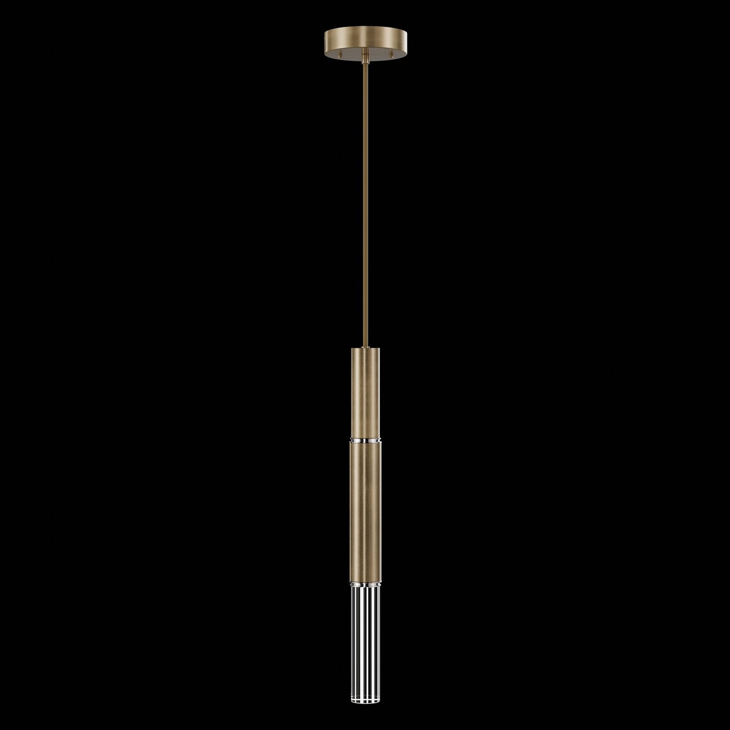 6.5-Inch Parchment Glass LED Pendant Light / Gold Leaf / Nickel / No Skin