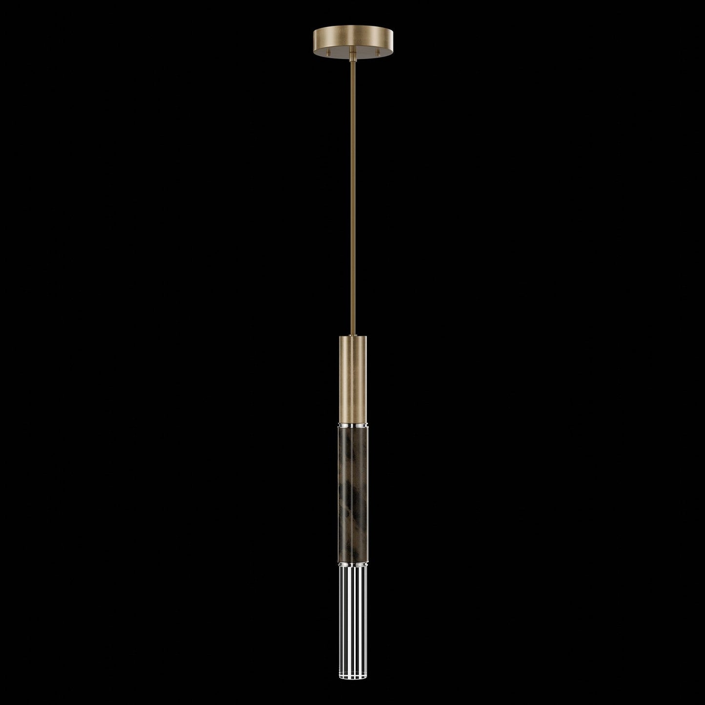 6.5-Inch Parchment Glass LED Pendant Light / Gold Leaf / Nickel / Charcoal