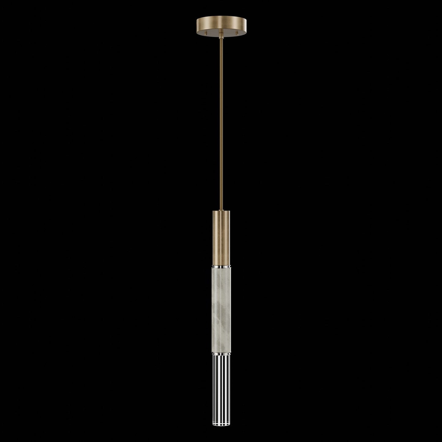 6.5-Inch Parchment Glass LED Pendant Light / Gold Leaf / Nickel / Smoke