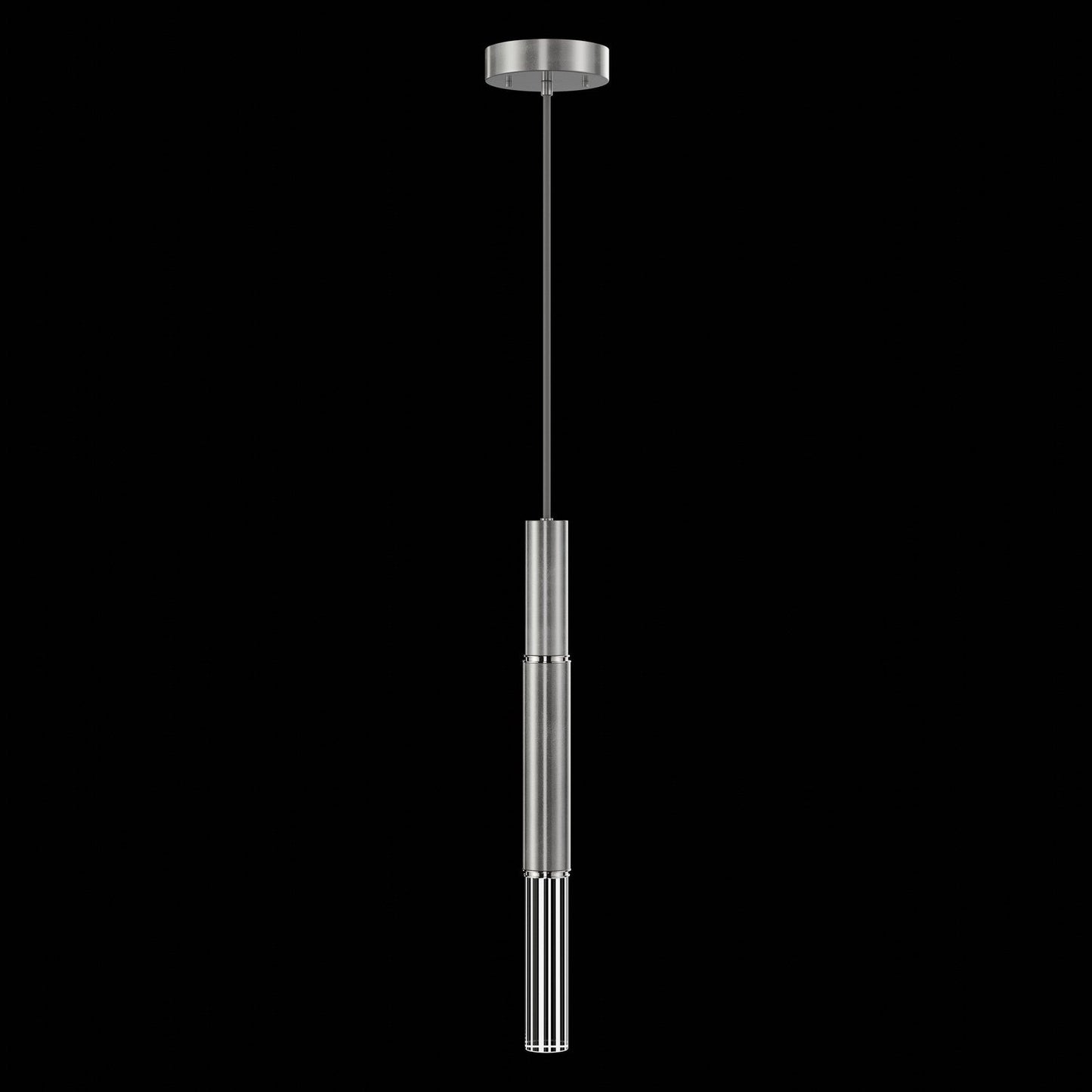6.5-Inch Parchment Glass LED Pendant Light / Silver Leaf / Nickel / No Skin