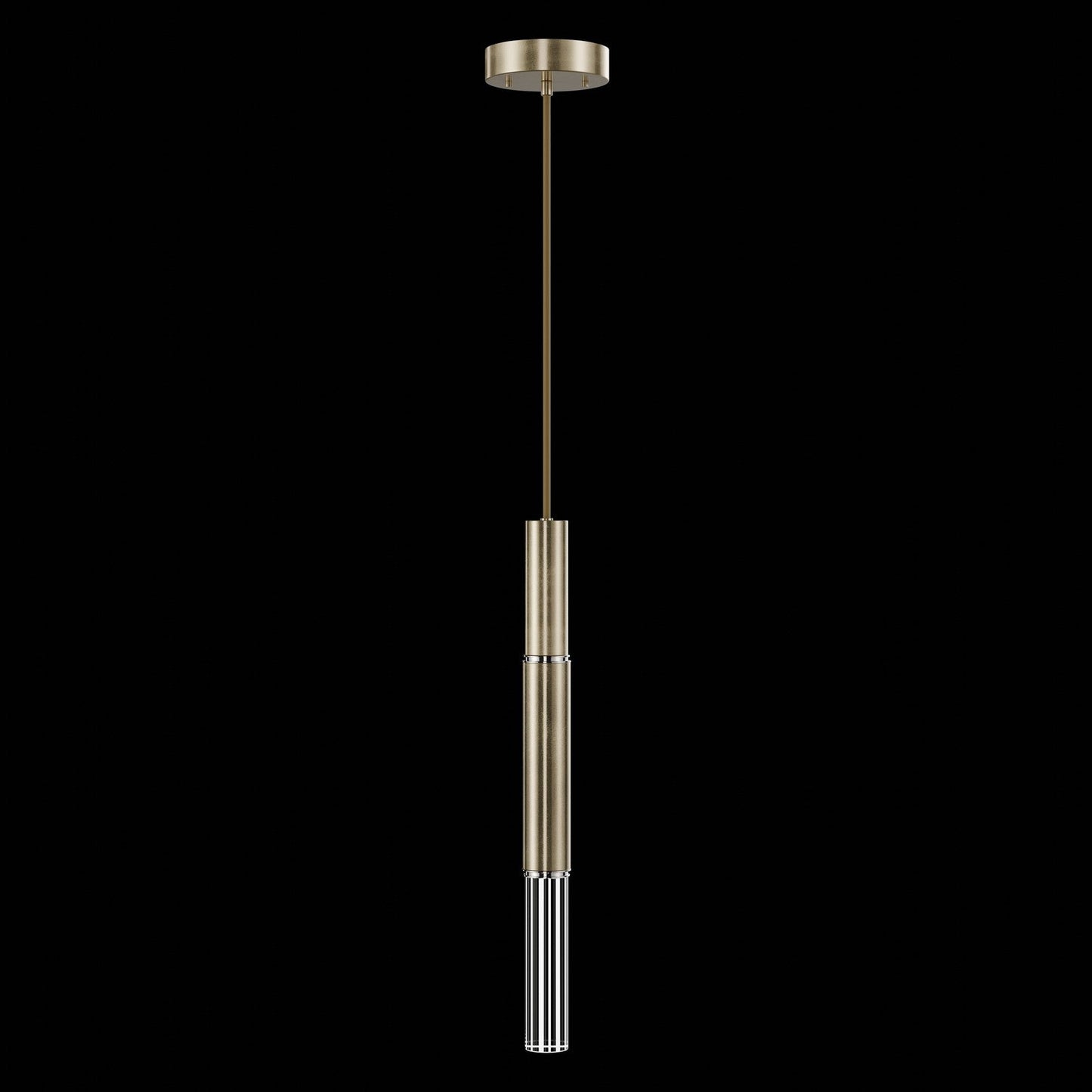 6.5-Inch Parchment Glass LED Pendant Light / Soft Gold Leaf / Nickel / No Skin