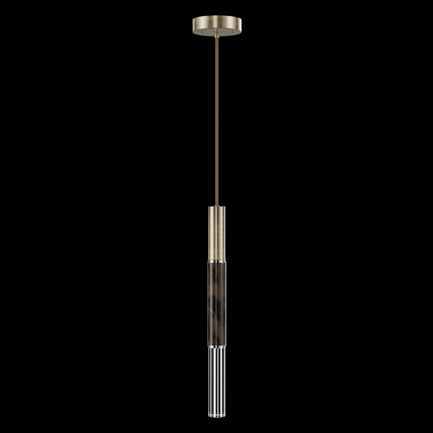 6.5-Inch Parchment Glass LED Pendant Light / Soft Gold Leaf / Nickel / Charcoal