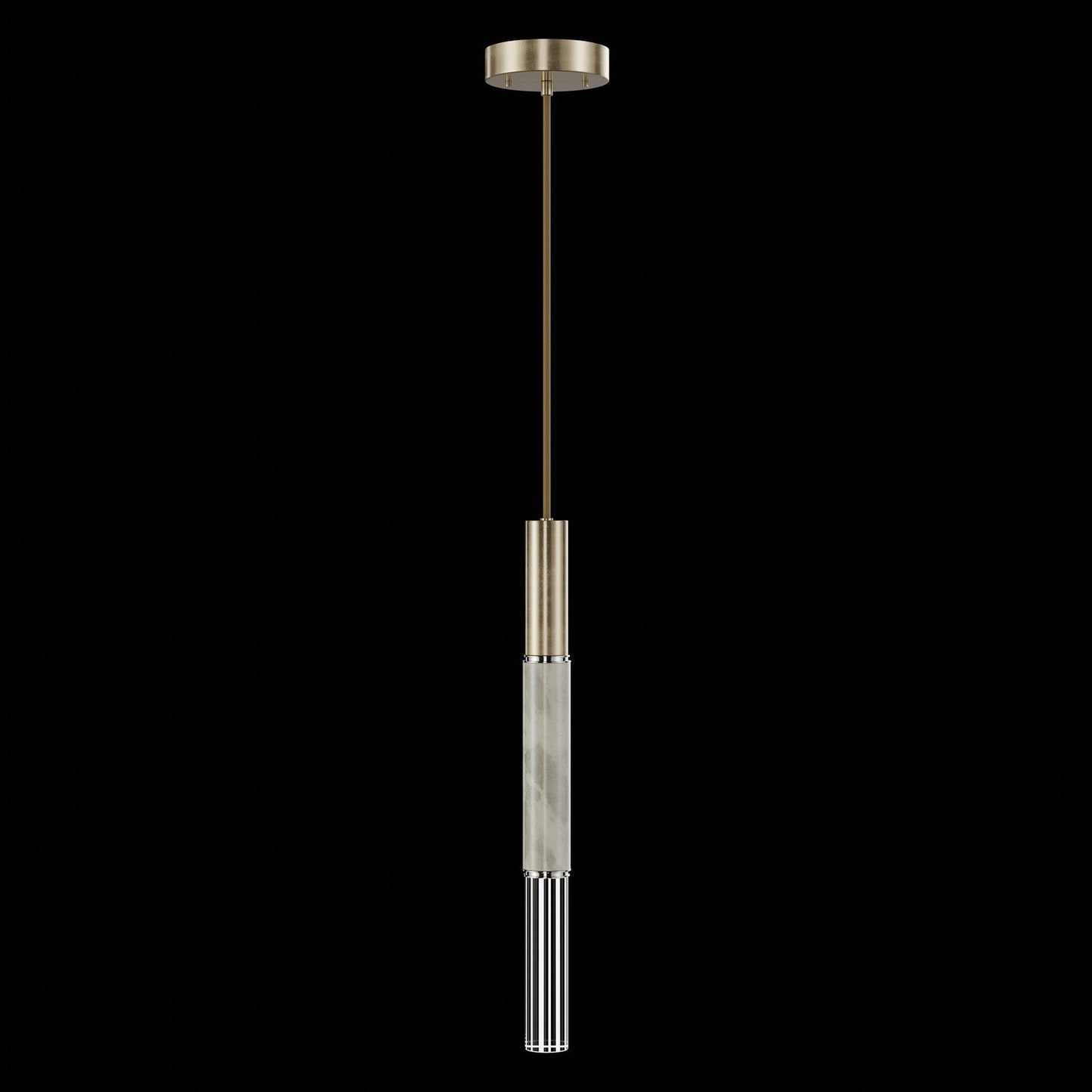 6.5-Inch Parchment Glass LED Pendant Light / Soft Gold Leaf / Nickel / Smoke
