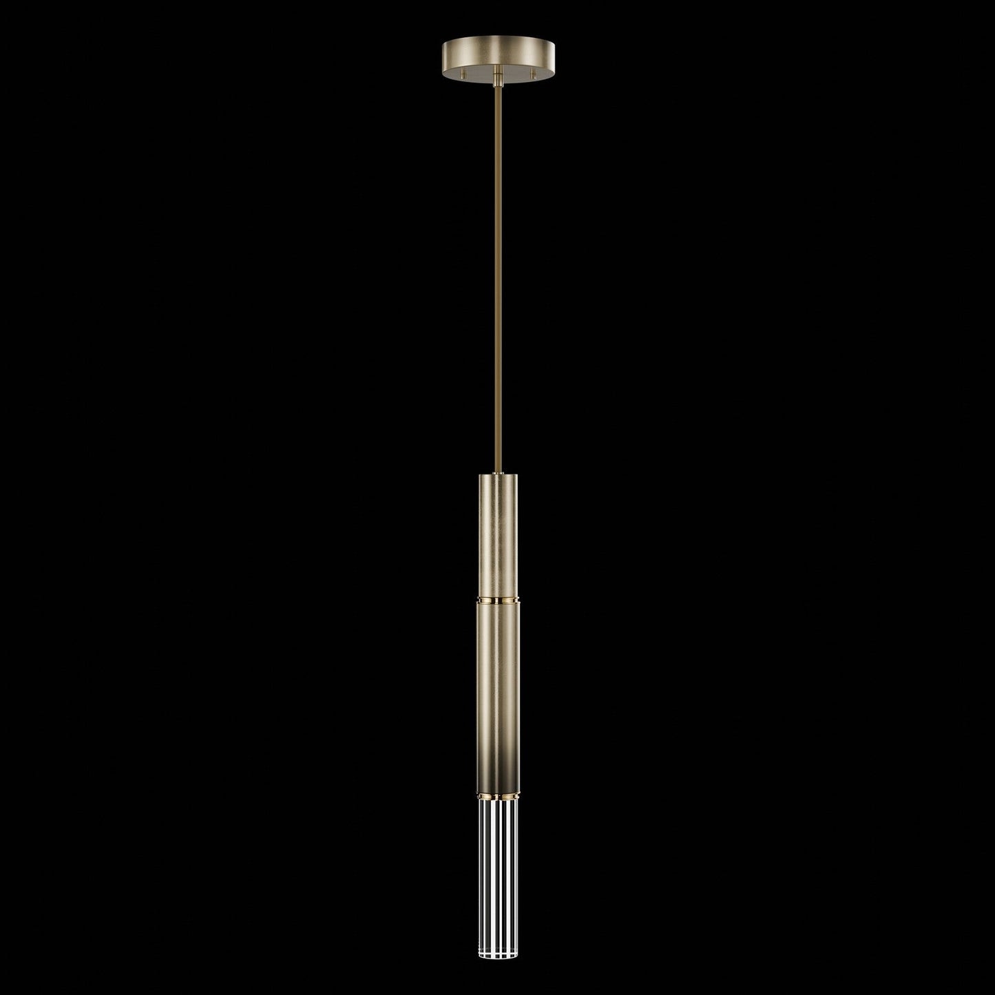 6.5-Inch Parchment Glass LED Pendant Light / Ombre Bronze / Brass / No Skin