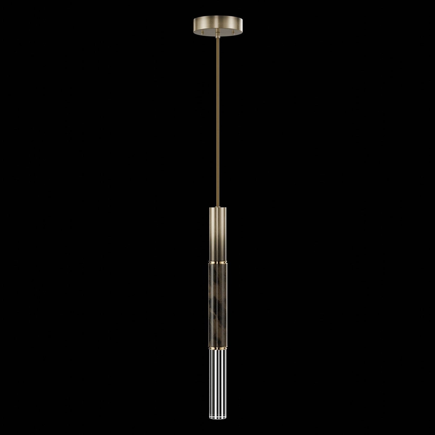 6.5-Inch Parchment Glass LED Pendant Light / Ombre Bronze / Brass / Charcoal