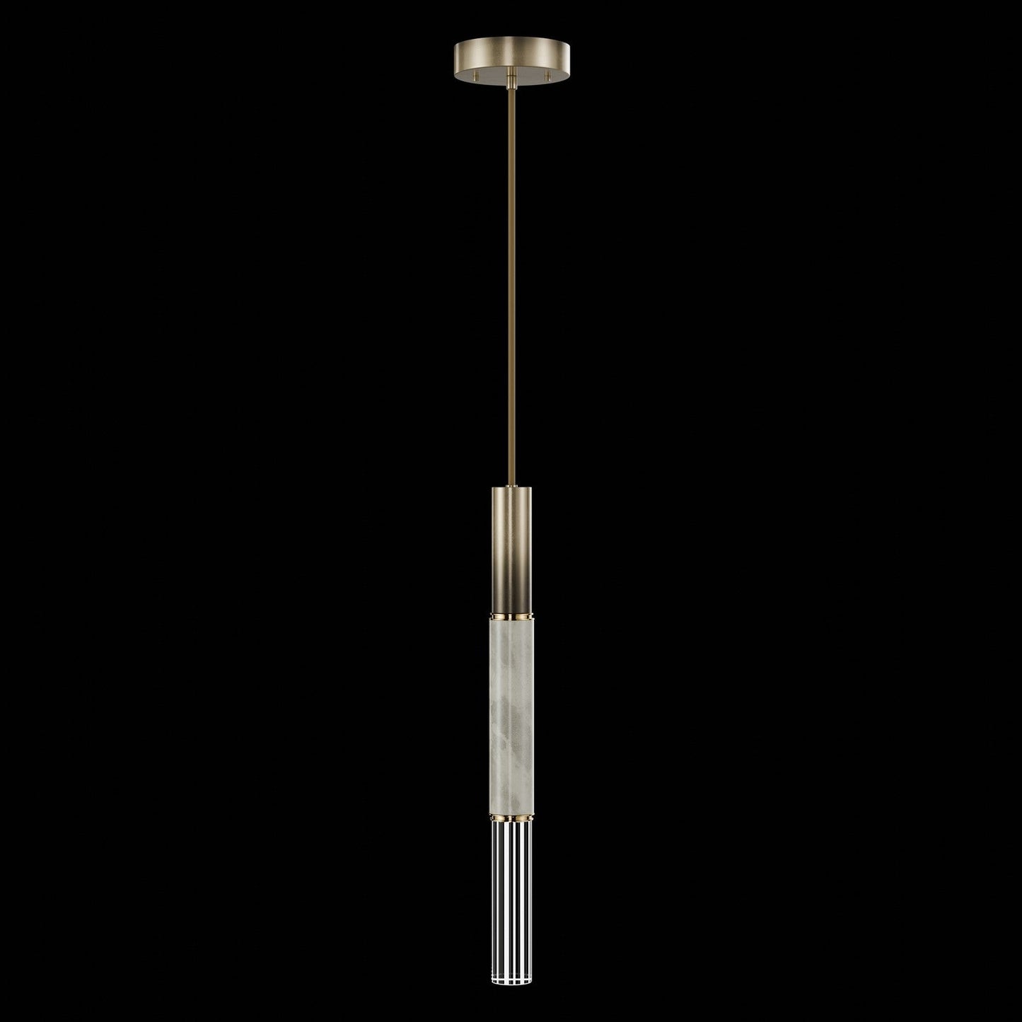 6.5-Inch Parchment Glass LED Pendant Light / Ombre Bronze / Brass / Smoke