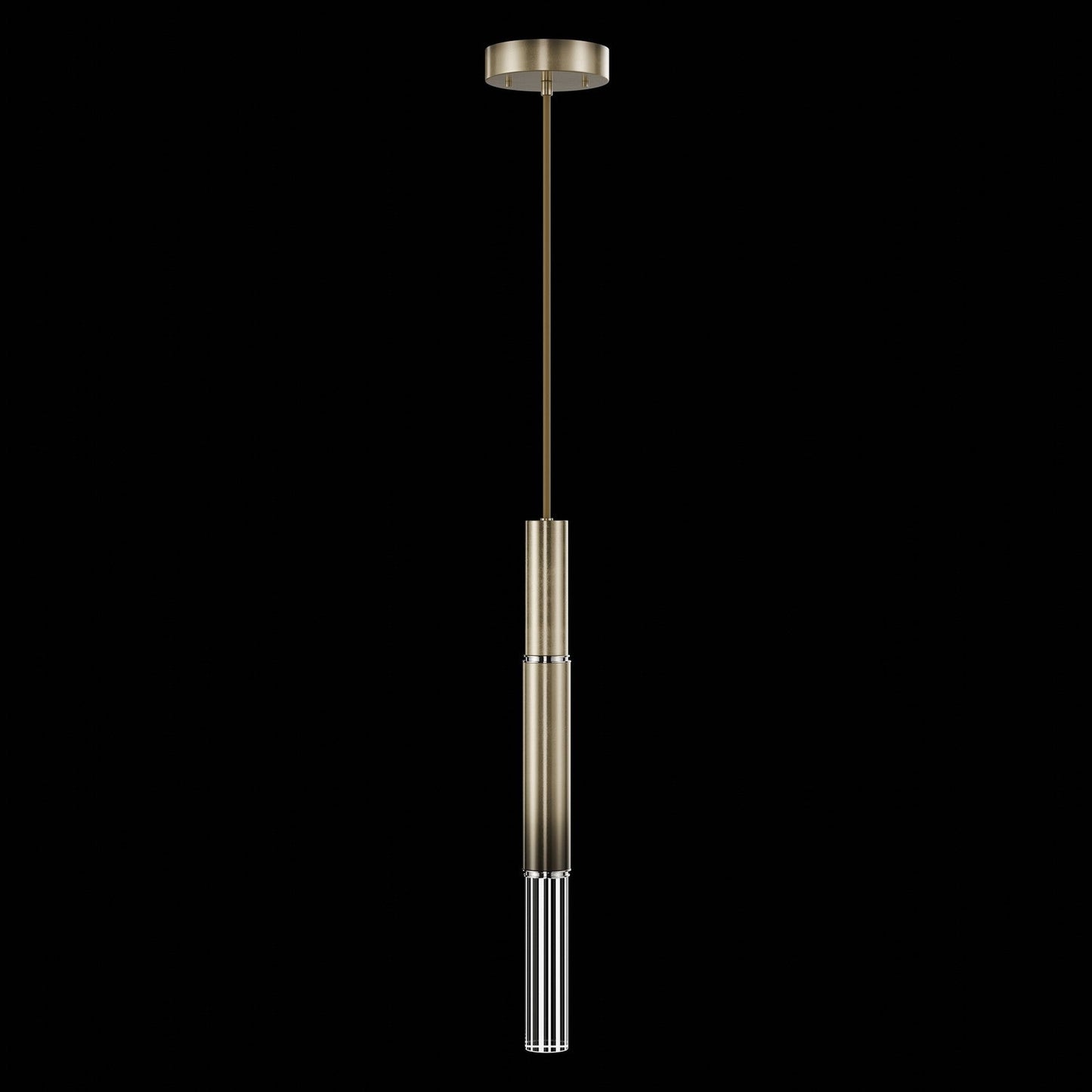 6.5-Inch Parchment Glass LED Pendant Light / Ombre Bronze / Nickel / No Skin