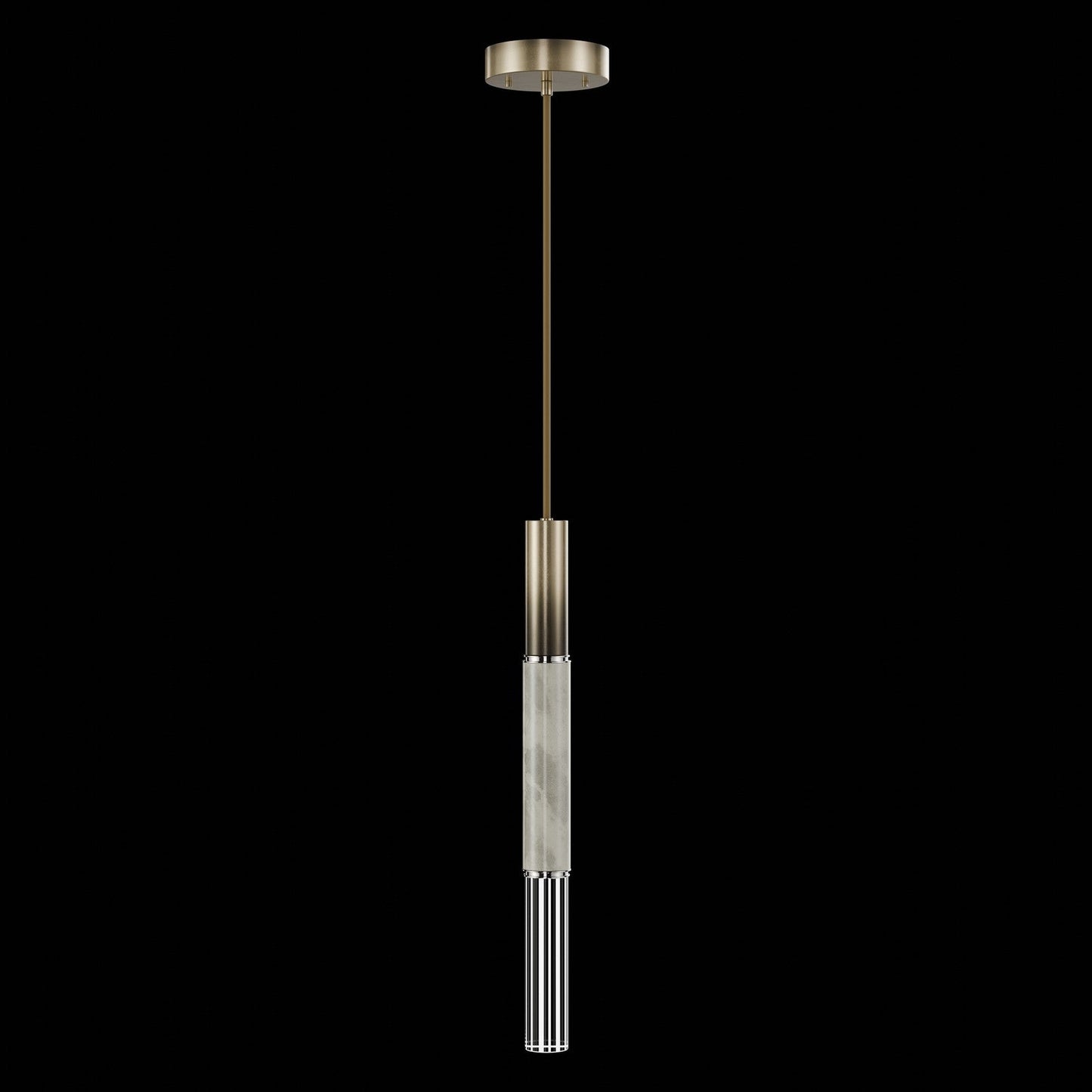 6.5-Inch Parchment Glass LED Pendant Light / Ombre Bronze / Nickel / Smoke