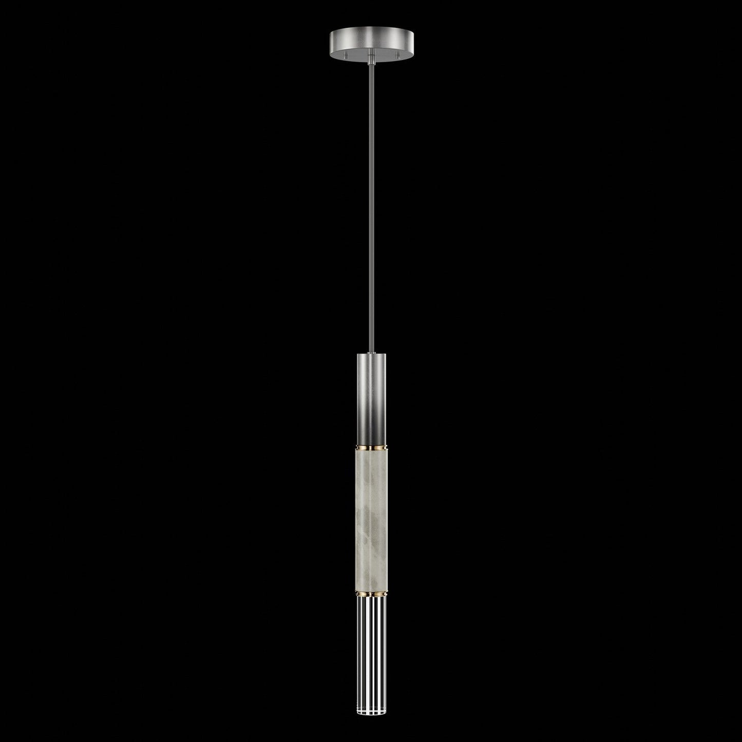6.5-Inch Parchment Glass LED Pendant Light / Ombre Silver / Brass / Smoke