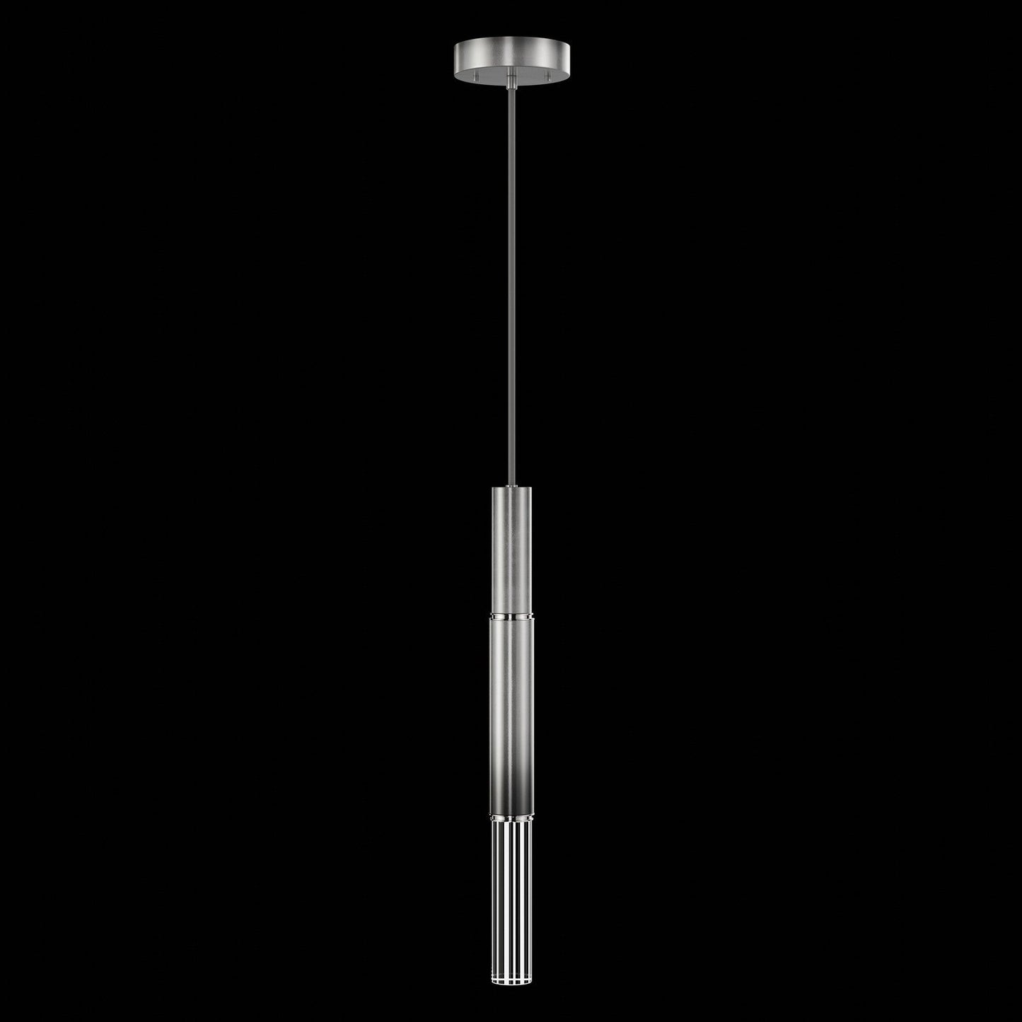 6.5-Inch Parchment Glass LED Pendant Light / Ombre Silver / Nickel / No Skin