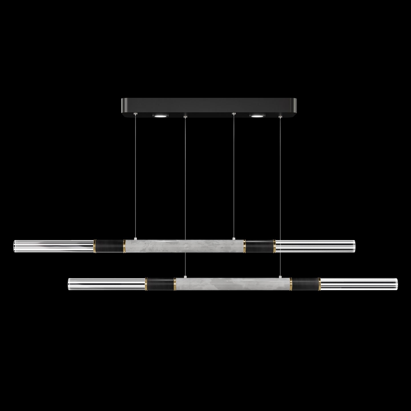 71-Inch Dual-Control Linear LED Pendant Light / Black / Nickel / Charcoal
