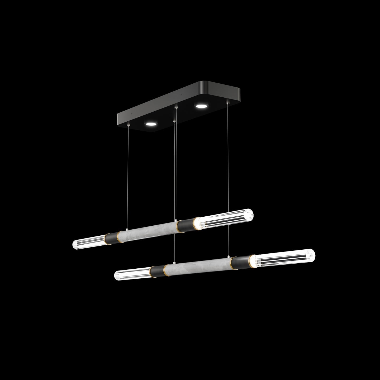 71-Inch Dual-Control Linear LED Pendant Light / Black / Nickel / Smoke