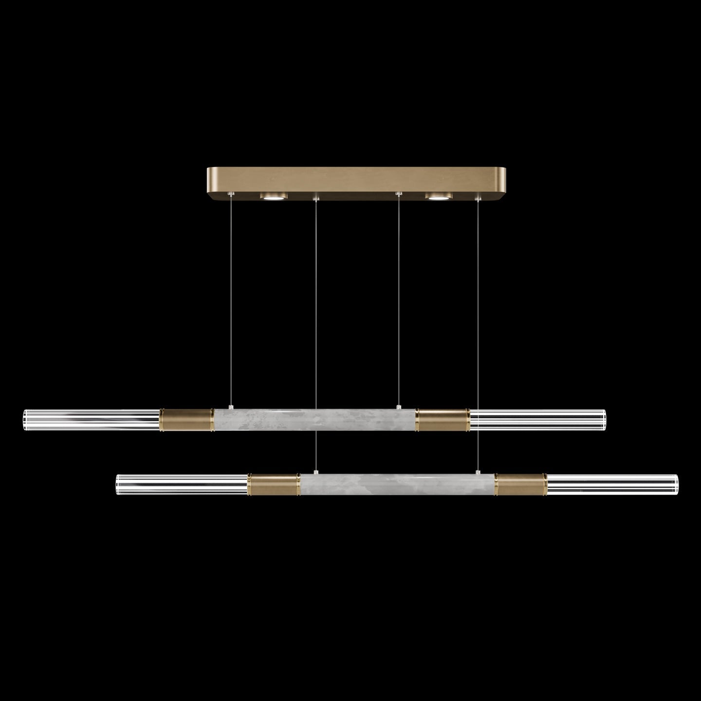 71-Inch Dual-Control Linear LED Pendant Light / Soft Gold Leaf / Nickel / Charcoal