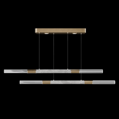 71-Inch Dual-Control Linear LED Pendant Light / Ombre Bronze / Nickel / Charcoal