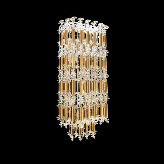 Adjustable Bamboo-Inspired Crystal LED Wall Light