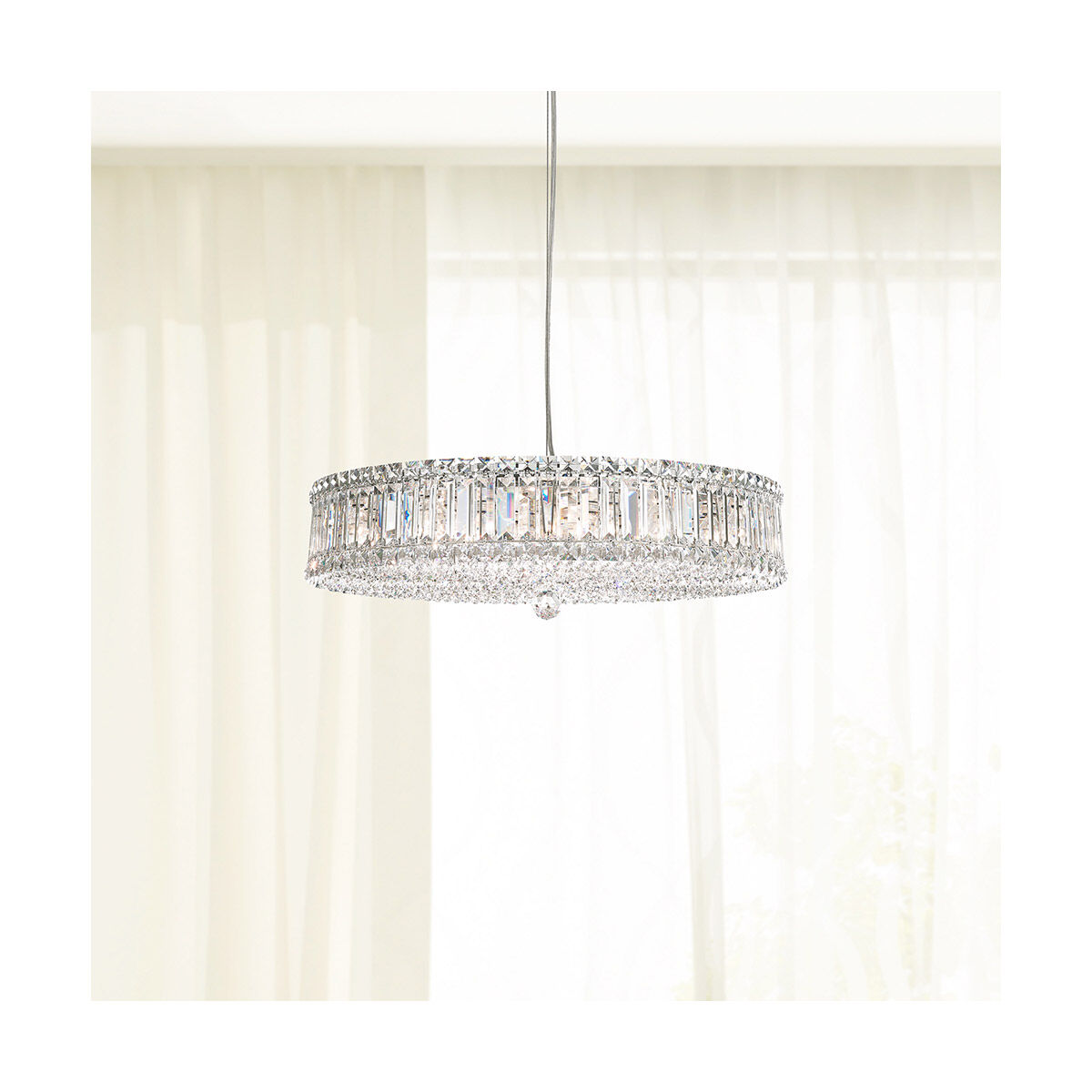 Art Deco Crystal Frame Pendant Light