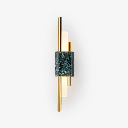 Asymmetric Brass Marble LED Wall Light