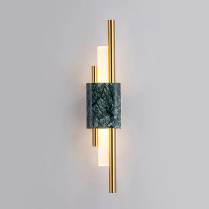 Asymmetric Brass Marble LED Wall Light